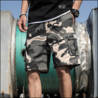 Men's Relaxed Fit Grey Camo Cargo Shorts