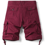 Men's Maroon Cargo Shorts with Drawstring Hem