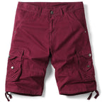 Red Military Cargo Shorts