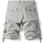 Men's Light Gray Cargo Shorts with Drawstring Hem
