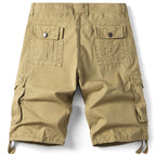 Men's Relaxed Fit Khaki Cotton Cargo Shorts