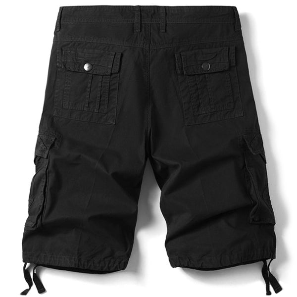 Men's Black Cargo Shorts with Cinch Cuffs