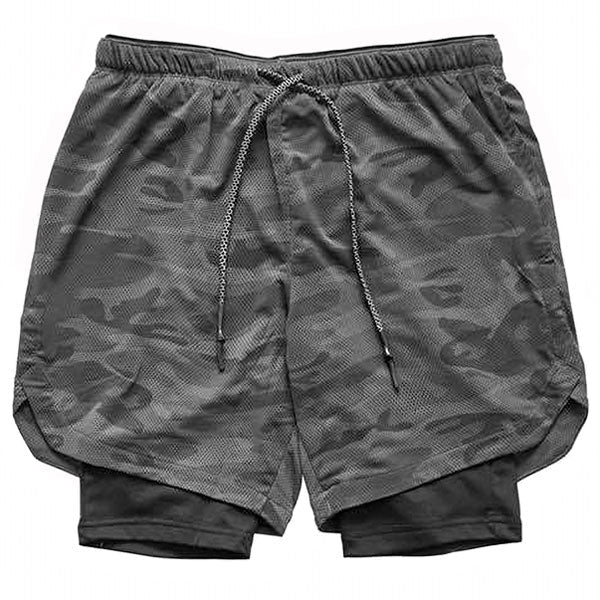 Grey Camo Military Sport Shorts