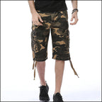 Men's Desert Camo Cargo Shorts with Drawstring Hem