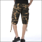 Men's Desert Camo Cargo Shorts with Drawstring Hem