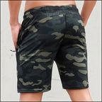 Men's Dark Camo Mesh Athletic Shorts with Zip Pocket