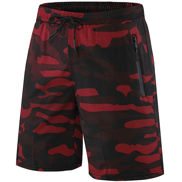 Men's Camouflage Running Shorts Red