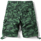 Men's Green Camo Cargo Shorts with Drawstring
