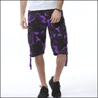 Men's Purple Camouflage Utility Cargo Shorts