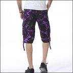 Men's Purple Camouflage Utility Cargo Shorts