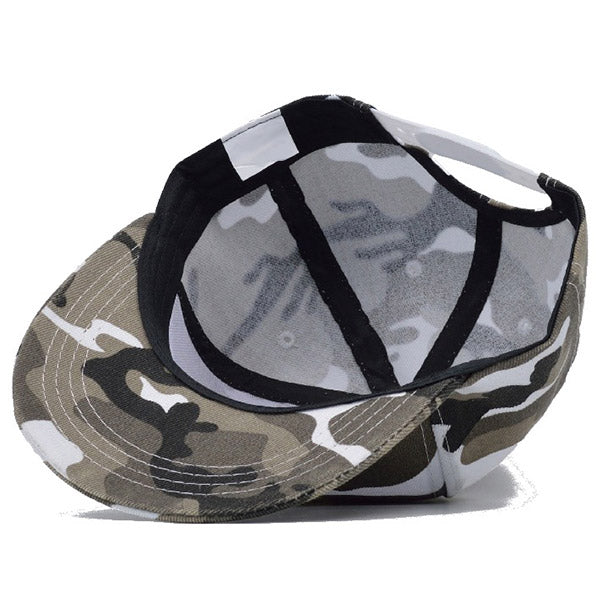 Unisex Green Camo Flat Brim Snapback Cap