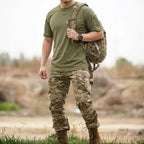 Men's Tactical Olive Green T-Shirt with Sleeve Pocket