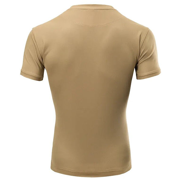 Men's Tan Slim Fit Quick Dry T-Shirt