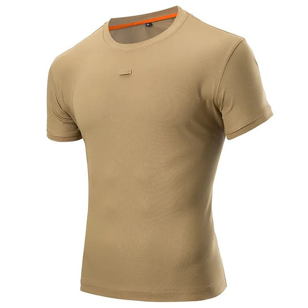 Men's Tan Slim Fit Quick Dry T-Shirt