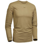 Men's Tactical Khaki Long Sleeve Shirt with Arm Pocket