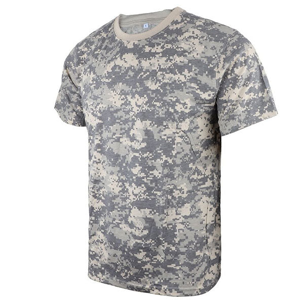 Men's Grey Digital Camouflage Crew Neck T-Shirt