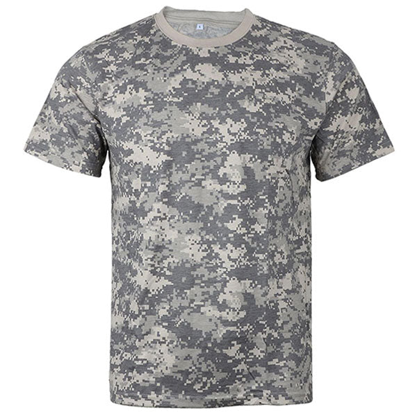 Digital Grey Camouflage Military T-Shirt