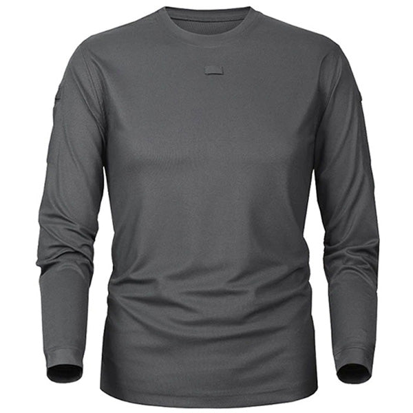 Long-Sleeved Grey Military T-Shirt