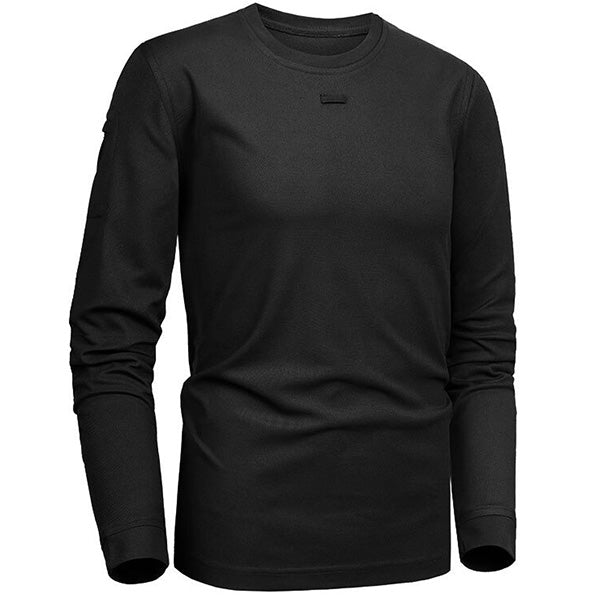 Men's Black Performance Long Sleeve Shirt with Chest Loop