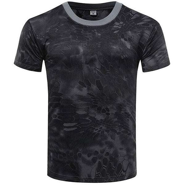 Black Python Camouflage Military T-Shirt