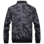 Men's Grey Camouflage Bomber Jacket with Sleeve Pocket