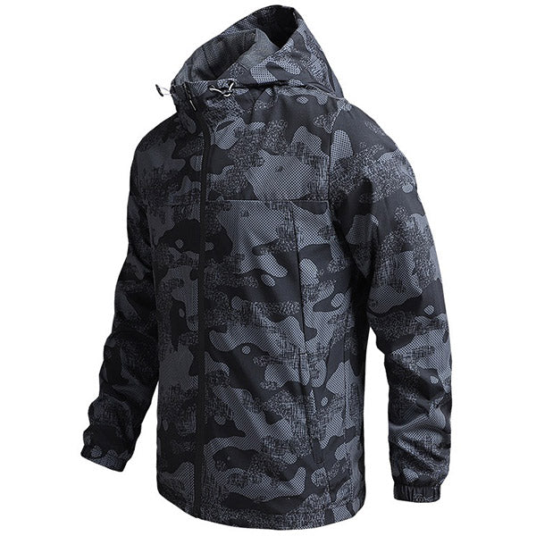 Men's Dark Grey Urban Camo Hooded Jacket