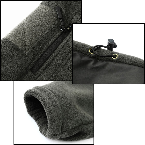 Men's Tactical Olive Green Full-Zip Fleece Jacket