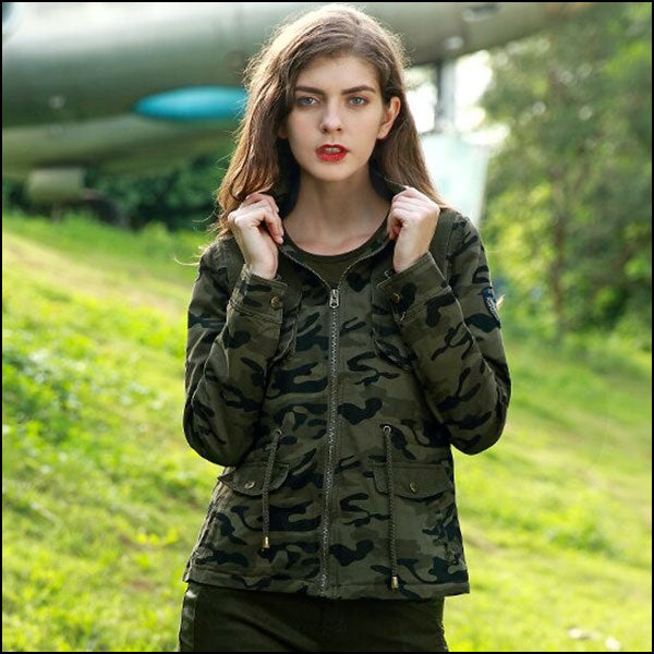 Women's Military Jacket with Patch