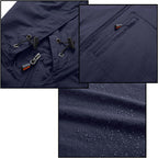 Men's Navy Hooded Windbreaker with Zip Pockets