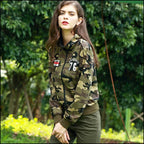 Women's Camouflage Pattern Military Jacket