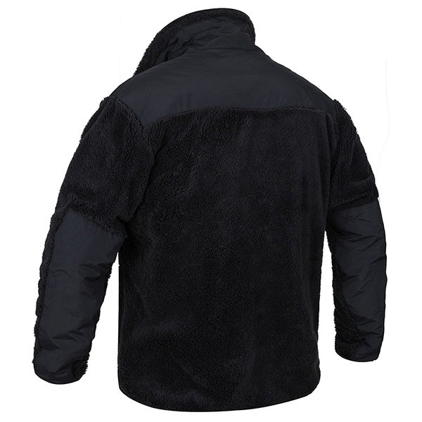 Black Combat Fleece Jacket with Shoulder Patches