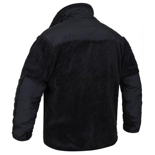 Black Combat Fleece Jacket with Shoulder Patches