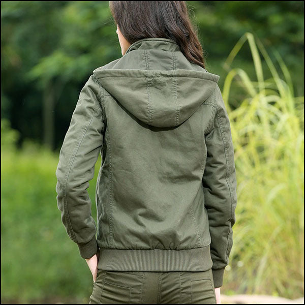 Women's Khaki Green Military Jacket