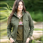Women's Khaki Green Military Jacket