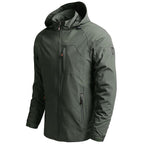 Men's Lightweight Olive Green Hooded Outdoor Jacket