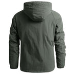 Men's Lightweight Olive Green Hooded Outdoor Jacket