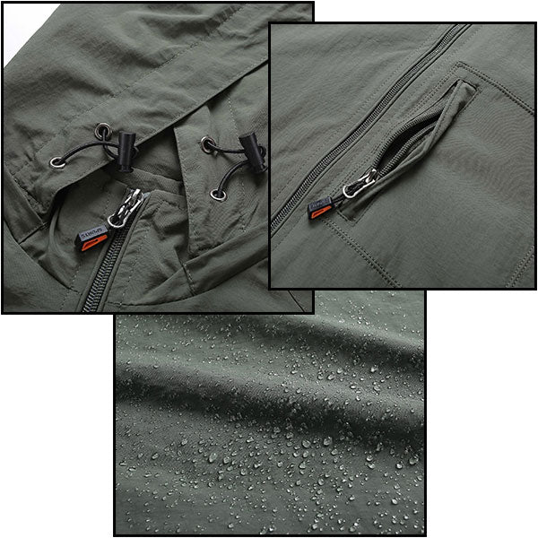 Men's Lightweight Olive Green Hooded Outdoor Jacket